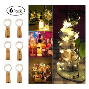 6Pcs 6.56ft 15 LED Bottle Cork Fairy String Lights